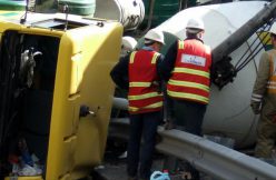 Cement truck crash